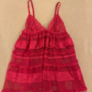 Victoria's Secret Red Lace Chemise